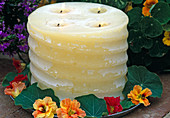 4- Wick candle with Tropaeolum flowers and leaves