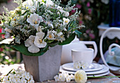 Bouquet with white dahlias