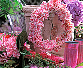 Hydrangea macrophylla 'Lady Tokyo Pink' wreath