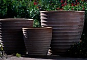 Modern winterised clay pots