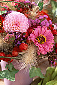 Bouquet of Dahlia, Zinnia, Pennisetum Feathered Grass, Ivy Hedera