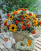 Late summer bouquet, Rudbeckia (sun hat), Zinnia