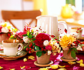 Table decoration with roses