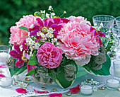 Paeonia (peonies), Rosa (roses), Clematis (woodland vine)