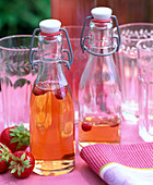 Fragaria (strawberries), apple vinegar with strawberries makes a fruity strawberry vinegar