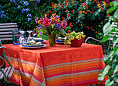 Centaurea (cornflowers), Calendula (marigolds)