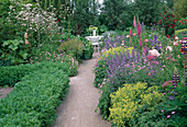 Paved path between perennial beds