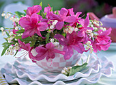 Rhododendron and lily of the valley as decoration