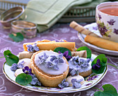 Pastries with viola odorata (fragrance violets)