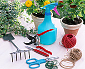 Device still life with gardening shears