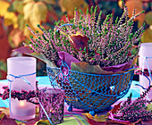 Calluna vulgaris (budding heather), heather wreath