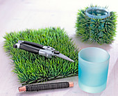 Glass with artificial grass (1/2)