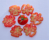 Cut open cogwheel tomato