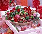 Autumnal bowl with berries and fruits