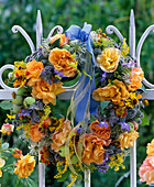 Wreath with orange roses and borage (3/3)