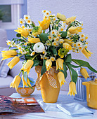 Bouquet of Tulipa (tulips), Narcissus (daffodils), Ranunculus (ranunculus)