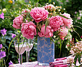 Bouquet of Paeonia, Matricaria and grasses