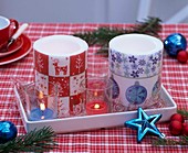 Christmas table decoration with candles