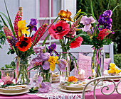 Bouquets of Papaver, Lupinus, Iris