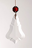 Glass pendant with red and transparent glass