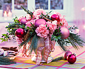 Bouquet of Dianthus, Myrtus, Pinus, Cinnamon sticks