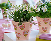 Pot with snowdrop napkin technique