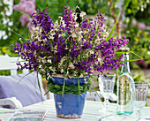 Wiesenblumen - Strauß aus Salvia (Wiesensalbei), Silene (Leimkraut)