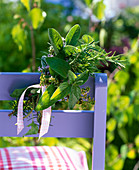 Small bouquet of origanum, rosmarinus, thymus