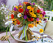 Bouquet made from Dianthus, Rudbeckia