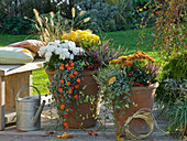 Planting buckets in autumn