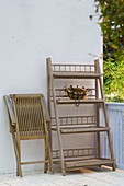 Before and after balcony with chrysanthemum (autumn chrysanthemums)