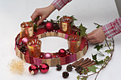 Advent wreath in oriental colours (4/5)