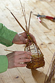 Homemade rabbit heads with ears made of willow (3/6)