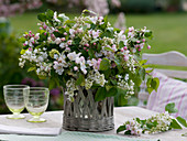 Bouquet of Syringa vulgaris 'Madame Lemoine' (Lilac, white filled)