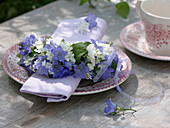 Small wreath from Campanula and Viburnum wreath