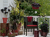 Black and red balcony