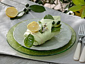 Lemon table decoration on the terrace