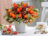 Autumn bouquet with fairy lights