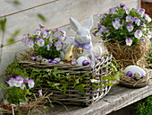 Willow basket as Easter nest