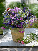 Early summer bouquet of garden perennials: Veronica (Speedwell), Geranium