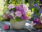 Wild roses and climbing roses mixed bouquet