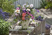 Bouquet of roses and herbs