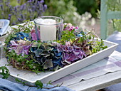 Hydrangea (Hydrangea) and Hedera (Ivy) wreath