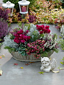 Planted bowl on grave