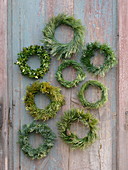Simple conifer wreaths