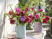 Rose red Spring Bouquets Tulipa, Ranunculus, Prunus