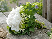 White Biedermeier Bouquet with Paeonia, Sambucus nigra