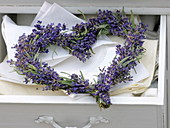 Lavender heart (Lavandula) as laundry protection, lavender scent repels moths