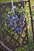 Flower arrangement of hydrangea (hydrangea flowers) with tendrils of hedera