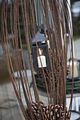 Lanterns in willow pendants with cones of Pinus (pines)